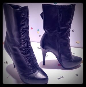 Michael "Lou Lou"  Lace up Black Ankle Boots